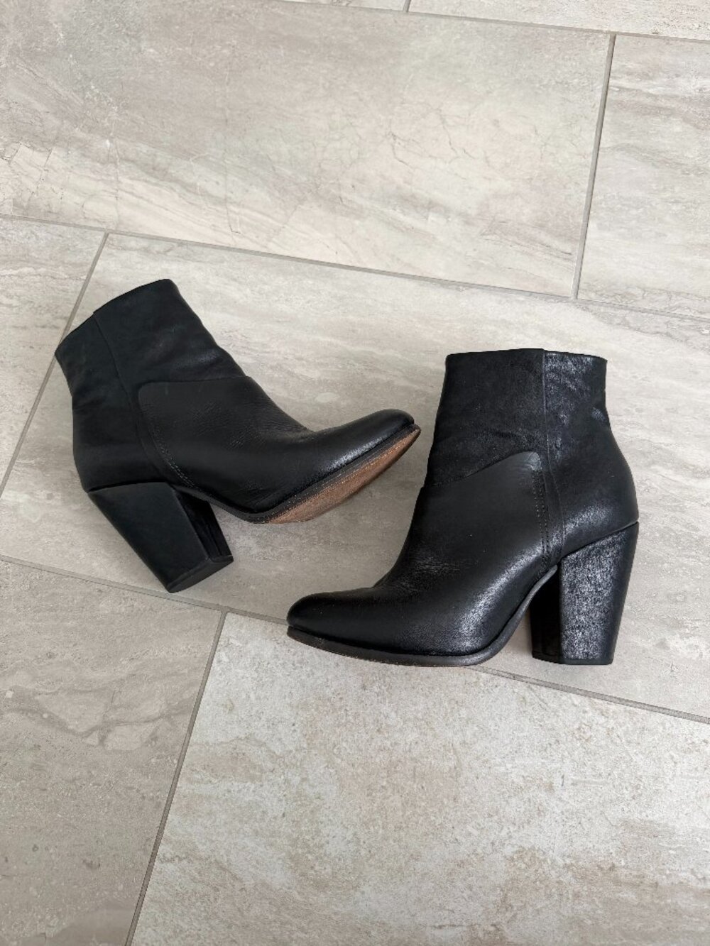 Rag & Bone Kendall Black Leather Ankle Boot 38.5